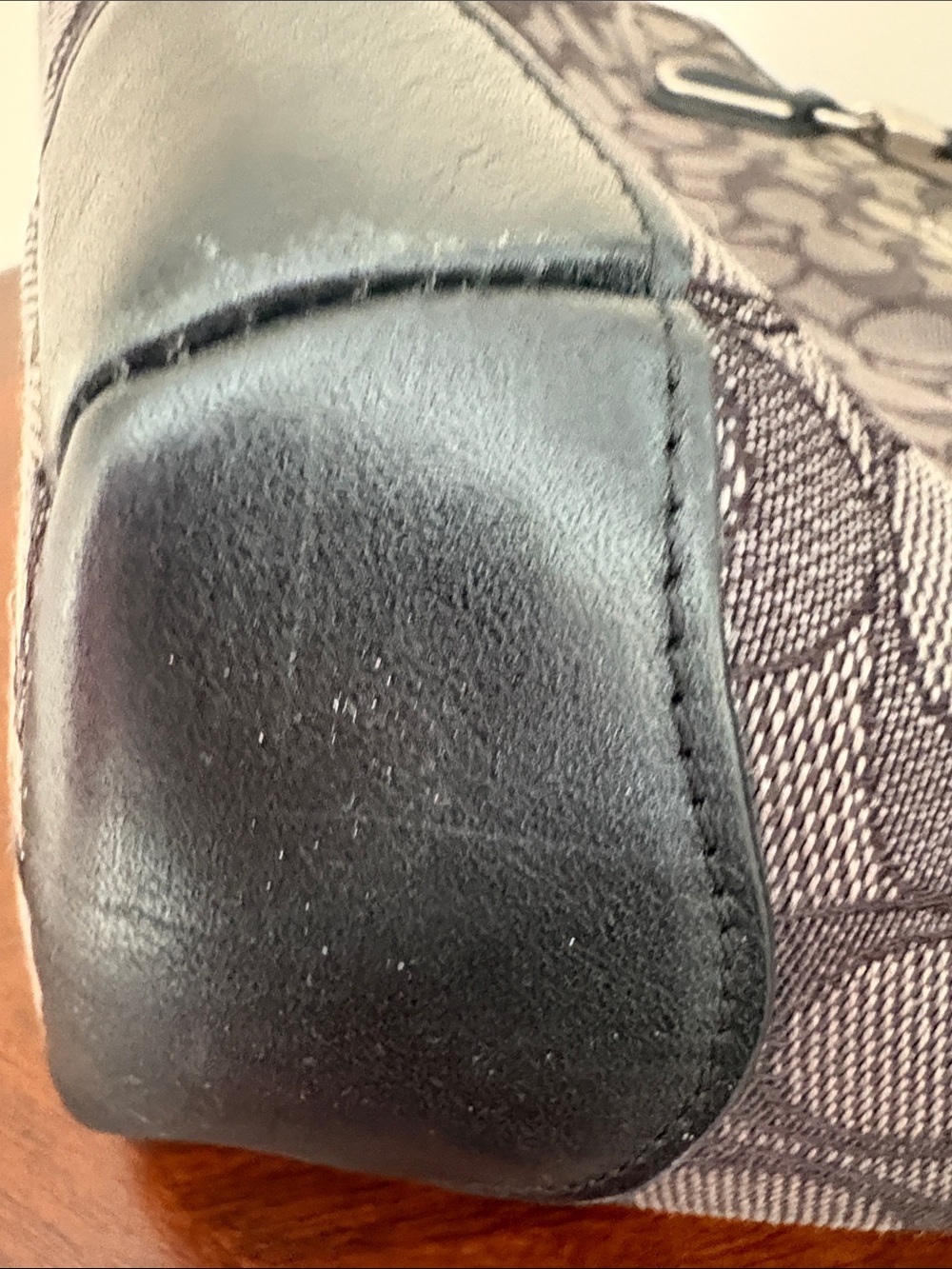Coach Gray/Black Signature Satchel with Polished Hardware - Picture 5 of 9